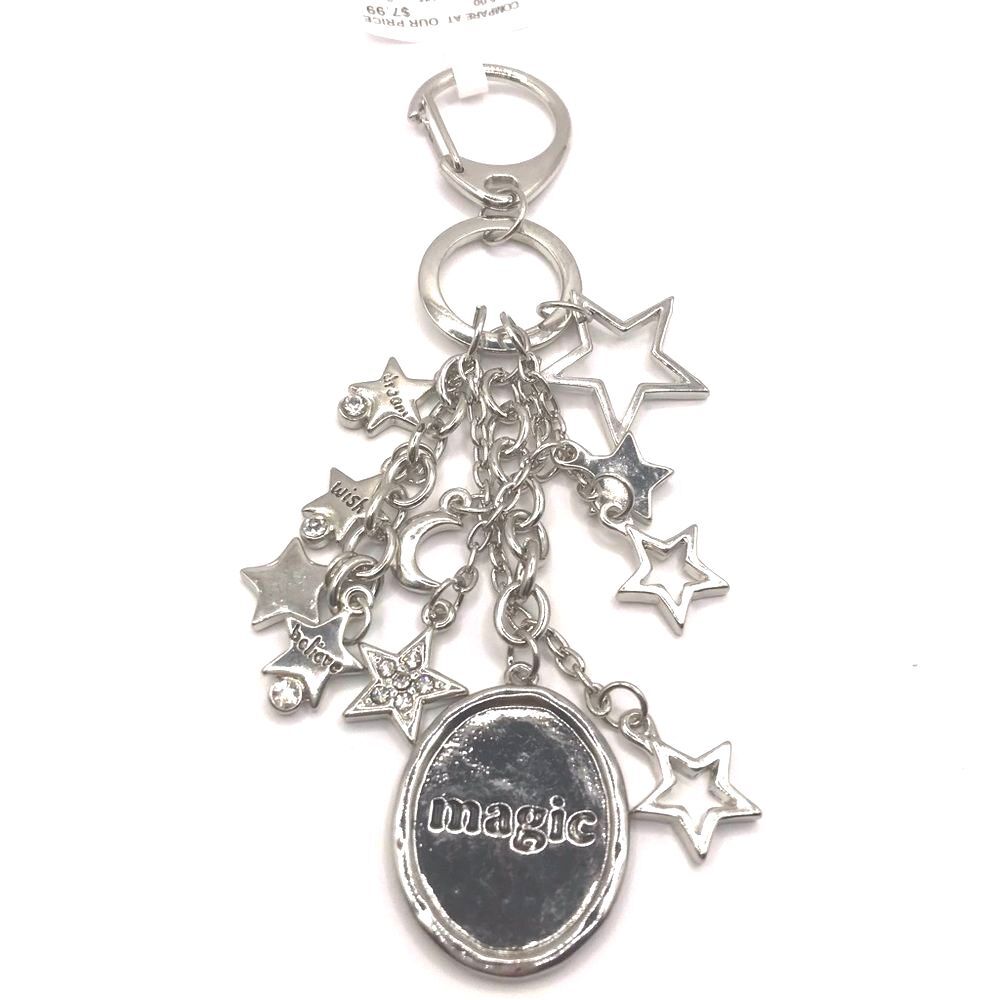 Silver Star Charm Keychain Key Holder Car Accessory